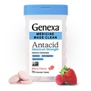 Genexa 3 Pack čisté antacida Žvýkací tablety CY124; Maximální síla uhličitanu vápenatého pro Heartburn, Acid Indigestion & Upset Stomach Relief CY124; Barviva zdarma, 0% umělé přísady CY124; Berry Flavor, 216ct