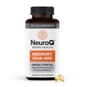 LifeSeasons NeuroQ Memory DHA-400 - Omega33 Rybí olej dodatek - Duševní výkon a rovnováha - Podporuje neurologické zdraví mozku - chrání proti ztrátě paměti a zlepšuje zaměření - 120 Softgels