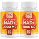 2000 MG NAD dodatek, Liposomální NAD + s vysokou absorpcí, účinnější než nikotinamid Riboside, Čisté & Plus zvýšení doplněk, Stárnutí obrany, Metabolismus & Cellular, 120 softgels