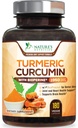 Kurkumin dodatek 1950mg - 95% kurkuminoidy s organickou kurkumou & BioPerine Black Pepper Extract pro nejlepší absorpci, Nature Vegan Joint Support, Non- GMO, Lahvička v USA - 180 Kapsle