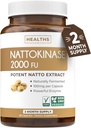 Zdravotní Harmony Nattokináza 2000 FU (Non- GMO) Výkonný doplněk Nattokinázy Vyrobeno z přirozeně fermentovaných sójových bobů - (2 měsíční dodávka) 60 Vegan Natto Kapsle