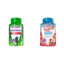 Vitafuze Extra síla Melatonin Gumový Vitamíny, 5mg, 120 ct Gummies & Fiber Well Supplementary, Peach, Jahody a BlackBerry ochucené doplňky, 90 Počet