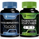 WELLNESS LABSRX Resveratrol Kapsle 10 000 mg - Digestivní Enzymy 450mg