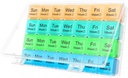 Velký měsíční Pill Organizátor 28 Den Medikace Organizátor Skladování do týdne, Extra velké kompartmenty Dust- Proof Pouzdro Pouzdro Léčebné poukázky Cestovní kontejner pro vitaminy / Rybí olej / doplňky
