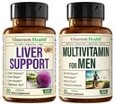 Vyčištění jater Detox a opravy Mléko Thistle Dodatek & Multivitamin pro muže - Kompletní Mens Multivitaminy & Multiminerály s vitamínem A, C, D, E, B12, Zinek, a další Vitaminy pro muže