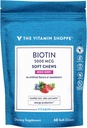 Vitamin Shoppe Biotin měkké Chews pro vlasy, kůže a nehtové podpory - 5,000mcg - Smíšené Berry (60 měkkých Chews)