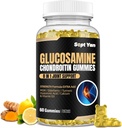 Glucosamine Chondroitin Gummies - 60 Společné podpůrné doplňky - 1500mg Extra síla s MSM, Elderberry, Turmeric - Chrupavka a imunitní podpora pro dospělé, muže a ženy Vegan - Snadno polykat