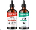 Viméries All Day Resilience Kit - Organic Liquid Total Imunical Blend / Liquid B12 - Stimuluje bílé krvinky, podporuje zdravé červené krvinky - USDA Organic, Vegan, Paleo, gluten- Free, Kosher