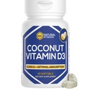 PŘÍRODNÍ STACKS vitamin D 5000 IU - s kokosovým olejem pro optimální absorpci - Vitamin D pilulky pro růst imunity a buněk - D3 125mcg Cholekalciferol Supplement - 30 D3 Servings