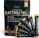 Vylepšený Electrolyte Powder (Peach Mango 20pk.) w 0 Cukr + BCAA + B-Vitamíny Electrolyte Supplement w Draslík Zinek & Magnesium pro hydrataci - Keto Electrolyty