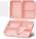 AUVON Daily Pill Organizátor Fit s kabelkou nebo kabelkou, Kompaktní cestovní Pill Box pouzdro s Slim skládací design a dlouhotrvající závěsy držet vitamín, rybí olej, dodatek nebo šperky (růžový)