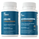 Dr. Tobias Colon 14 Day Cleanse a Ashwagandha Kapsle, Colon Cleanse Detox a Calming Adaptogen, Podporuje energii a imunitní zdraví, Non- GMO