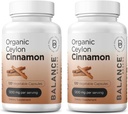 Balancebreens Certified Organic Ceylon Cinnamon 1200mg Supplement - 120 Veg Kapsle - Podpora srdce, mozku a společné funkce - Žádné plnicí pilulky (balení po 2)