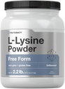 Horbäach L-Lysin Powder 124; 2.2 lbs French 124; Neochucený bezplatný formulář dodatek 124; Vegetariánské, Non- GMO, gluten Free Formule