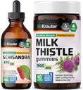 BIO KRAUTER Schisandra Tincture 4 Fl. Oz. & Mléko Thistle 60 Gummies
