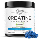 Svalová hostina Creapure Creatine Monohydrát Powder, Vegan Keto Friendly gluten- Free, Muscle Recovery dodatek a důvěryhodné stvoření pro růst svalů, ochucené stvoření, přírodní modrá Raspberry, 300g
