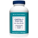 Vitamin Shoppe Omega 3 Fish Oil, EPA & DHA 500mg, zaručená čistota, molekulárně destilovaná na podporu kardiovaskulární, kloubní a mozkové zdraví 1000mg (240 Softgels)
