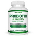 Arazo Nutrition Probiotic 40 Milionů CFU - Stabilní s prebiotiky a Acidophilus - Stabilní potence až do vypršení - Probiotika s časovým zpožděním