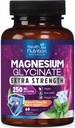 Glycinát hořečnatý 250mg - 100% chelatovaný hořčík pro Max Absorpce - Podpora spánku, Svalovina, Nervy, Podpora zdraví kostí a srdce, Nejlepší doplněk Mag, Vegan Non- GMO, 3. strana Testováno - 60 Tablety