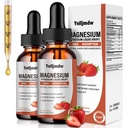 Glycinát hořečnatý Tekuté kapky, 1000 mg Tekutý hořčík Dodatek s Bromelain, Vitamin B6 C D, High Absorption Magnesium Complex for Night, Muscle & Energy Support, 2 Fl Oz (Balení po 2)