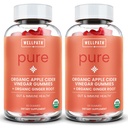 WellPath čisté ACV gumové (2 Pack) - jablečný ocet s matkou - USDA Organic Gummy se zázvorem pro Gut zdraví 124; Vegan, Non- GMO, 120 Ct