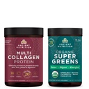 Starověká výživa Organic SuperGreen Powder, 25 Servings + Multi kolagen Protein Powder, Neochucené, 45 Servings