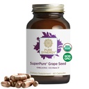 Čistá synergie SuperPure Grape Seed Extract 124; Organic Grape Seed Polyfenols dodatek s celým ovocem 124; pro srdeční zdraví, pleť, a zdravé stárnutí podpora (60 Kapsle)