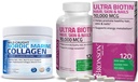Bronson Marine Kolagen Peptidy Hydrolyzované bílkoviny prášek + Ultra Biotin 10.000 Mcg Vlasy kůže a hřebíky