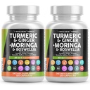 Turmeric Moringa dodatek 124; Ginger Boswellia Saffron - doplněk pro ženy a muže s Cejlonskou Skořicí, Tart Cherry, Quercetin Česnek Nettle Svatý Basil - 2Pack