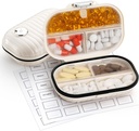 Zannaki Pill Pouzdro Přenosný malý týdenní cestovní Pill Pořadatel, Roztomilý Moisture Proof Pill Box Holder pro kapesní kabelka, Daily Mini Pocket Pharmacy Medicine Container pro vitamíny, Rybí olej, dodatek