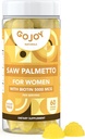 Saw Palmetto Gummies - 500mg Saw Palmetto pro ženy s 5000mcg Biotin & 10mg Zinek - Non- GMO, cukr, gluten & Soy- Free, Vegan - 3rd- Party Lab Tested, 30- Day Supply, 60 Žvýkací gumy