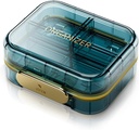 Portable Travel Pill Organizátor se 7 Compartments - Perfect Weekly Pill Pouzdro pro vodotěsné Pill Box pro denní vitamíny a léky, Malé Pill Kontejner pro kapesní kabelku (modrá)