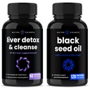 NutraChamps Vyčištění jater Detox a Black Seed Oil Kapsle Bundle