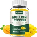Mullein Gummies for Lungs, Mullein Leaf Extract Supplementary for Digestive & Respirační a imunitní podpora s Bromelain, Quercetin, Mango Flavor, 60 Počet