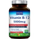 Vrozená vitalita Vitamin B12 5000mcg, Sublingvální, Vegan Methylkobalamin, Rychlé rozpuštění tablet, přírodní broskvový příchuť, podporuje výrobu energie a zdravý nervový systém, 90 tablet
