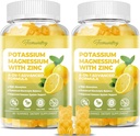 Kalium Supplement Gummies pro dospělé: Citrát draselný 99 mg - Draslík Magnesium dodatek pro svalovinu, Electrolyte, Energie
