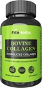 Vegan Bovine Collagen Kapsle - Výkonné doplňky pro muže a ženy - Hydrolyzované Bovine Collagen Peptides Dodatek pro společné, Nerve & Bone Support - Tráva Fed, Non- GMO - 120 Kapsle