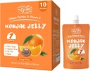 Konjac Jelly Pouch Drinkable Orange Flavor, Nízké kalorie (7 Kcal), 10 Balení, Lepek zdarma, Keto, Cukr zdarma, Nízký karb, Vitamin C zdravé ovocné svačiny, Dovolená dárek
