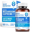 Bold Botanica Houba Supreme 7 - Houba dodatek - Organické Extracts of Turkey Tail, Chaga, Phellinus, Reishi, Cordyceps, Maitake, Shiitake pro imunitní podporu a optimální Wellness, 60 Caps
