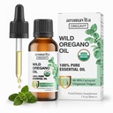 Wild Oregano Oil Organic - 100% čistý nerozředěný organický divoký oregano olej s 86-90% karvakrolem, imunitní podpora - Plant- based, bylinný dodatek - Vegan, non GMO, gluten zdarma, 1fl.oz / 30ml