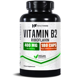 Zdravotní péče Vitamin B2 Riboflavin 400mg 600mg 6004; 180 Veg Kapsle 124; Doplněk 124; Gluten- Free 6004; Non- GMO