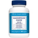 Vitamin Shoppe oxid hořečnatý 400mg - základní denní minerální vzorec na podporu výroby energie, svalové relaxace, zdraví kostí, a podporovat stravitelné Regularity (200 Kapsle)