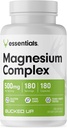 Doplněk k hořčíku 500mg Kapsle 124; Komplex hořčíku s Glycinátem, Citrátem a oxidem uhličitým 124; 3 Aktivní formy hořčíku 124; Easy on Stomach 124; Vyrobeno v USA 124; Bucked Up Essentials (180 Servings)