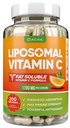 DACHA Natural Liposomal Vitamin C - 1700mg, 200 Kapsle, imunitní systém & Collagen Booster, High Absorption Fat Soluble VIT C, Buffered, Kožní vitaminy, Vegeterian, Vegan