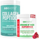 GOBIOTIX Super Green & Collagen Bundle - Vitality Boost s Organic Spirulina & Hair- Skin- Nails Support - 30 Servings Každý