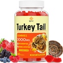 Turecko Tail Houba, Turecko Ocas (100% Fruiting Body, 40% Beta Glucans) přidat Black Pepper, Houba Gummies pro Gut, Energy, Brain & Imunitation Support, Smíšené Berries Flavor 124; Vegan, Non- GMO, 60ct