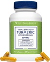 Vitamin Shoppe Triple Strength Turmeric s kurkumin 900mg, podporuje společnou mobilitu a poskytuje antioxidační výhody a 5 mg bioperinu pro zvýšení absorpce živin - jednou denně (60 kapslí)