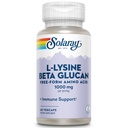 SOLARAY L-lysin s Beta Glucan, Volný formulář Amino Acid, L-Lysin 1000mg Kapsle, Imunitní Supplement, Zdravá kůže a rty Podpora, 60- denní záruka, Laboratorní ověřené, 30 Služební, 60 VegCaps