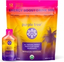 fialový strom Organic Energy Stick Packets - Nulový cukr, 80mg přírodní kofein z Yerba Mate & Guarana, s B12 Vitamíny pro hladké, Crash- Free Energy - Lemon Iced Tea Flavor, 12 to- Balení