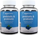 Basics Prebiotic & Probiotic Gummies, 2 biliony CFU, Blue Raspberry, 50 Count (2 per Serving) (dříve Solima) (Pack of 2)
